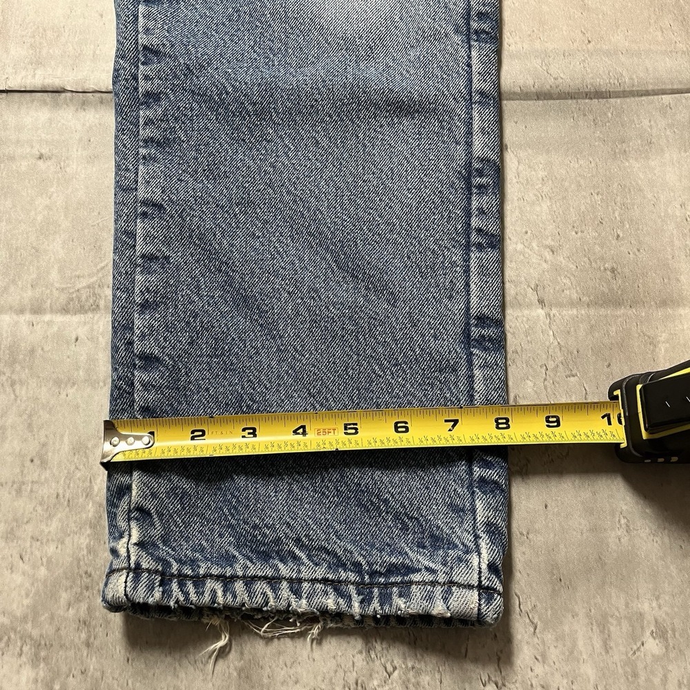 Vintage LL Bean Mens Red Plaid Flannel Jeans Size 32x30 Relaxed Fit USA Made - Picture 2 of 13